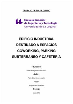 Edificio industrial destinado a espacios coworking, parking subterráneo y  cafetería