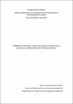 Inteligencia Emocional y violencia de pareja en la adolescencia y juventud:  un análisis diferencial en función del género